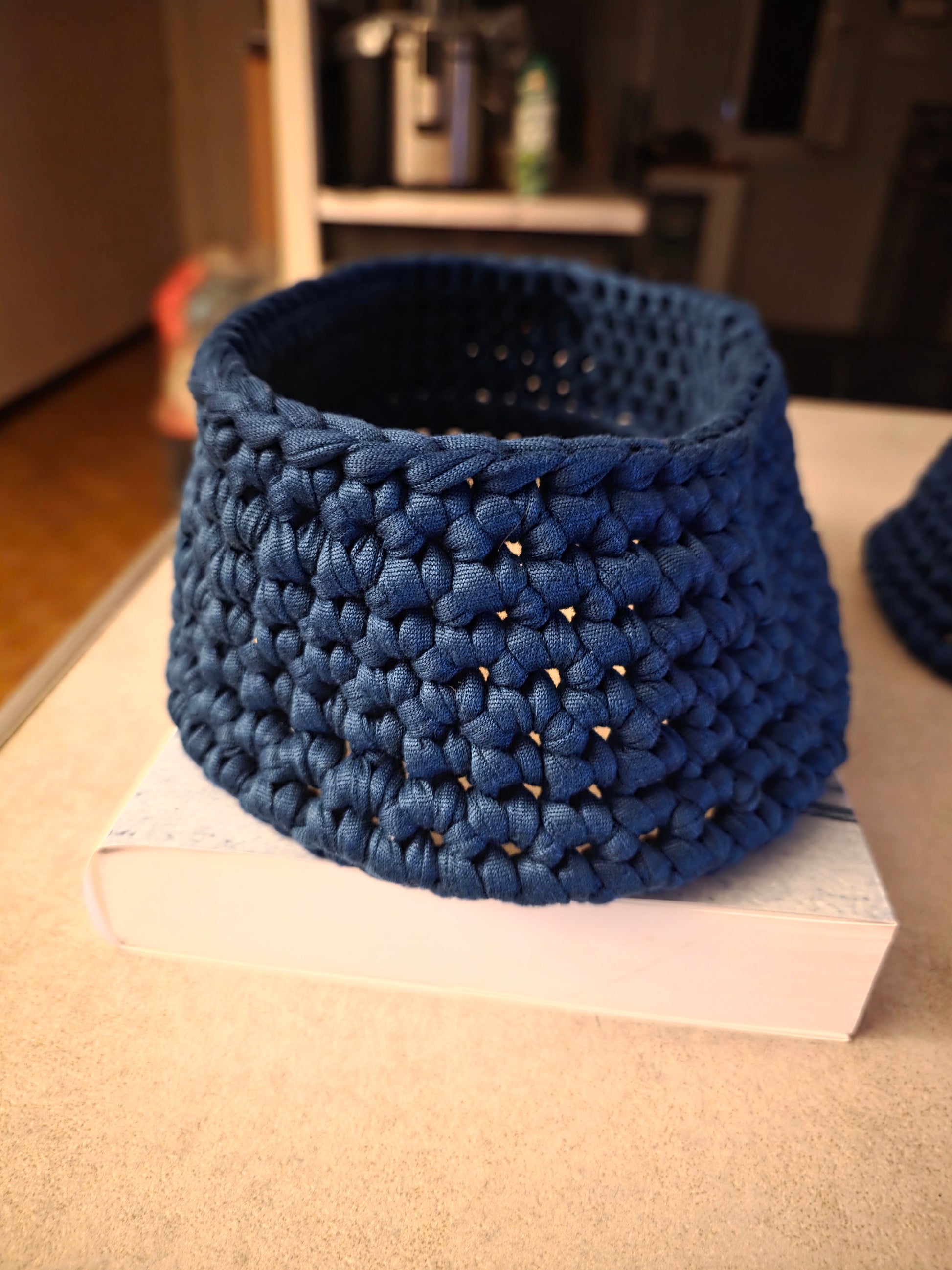 Lot de vide poche / panier de rangement bleu jeans