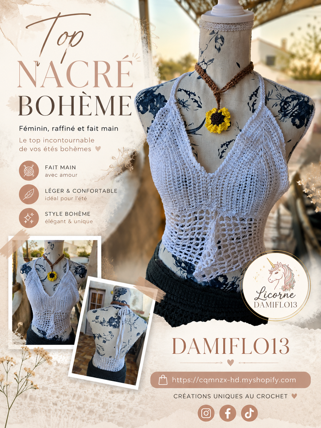 Top Nacré Bohème