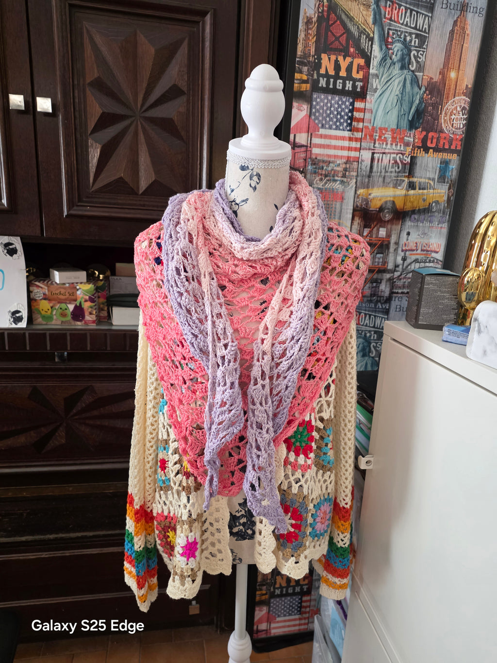 Chale/ chèche dégradé rose en coton