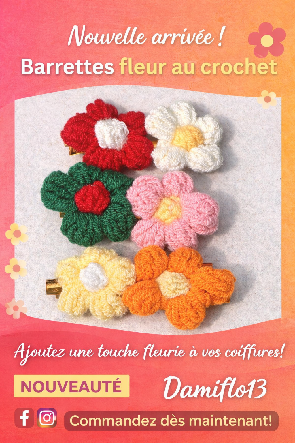Barrettes fleurs