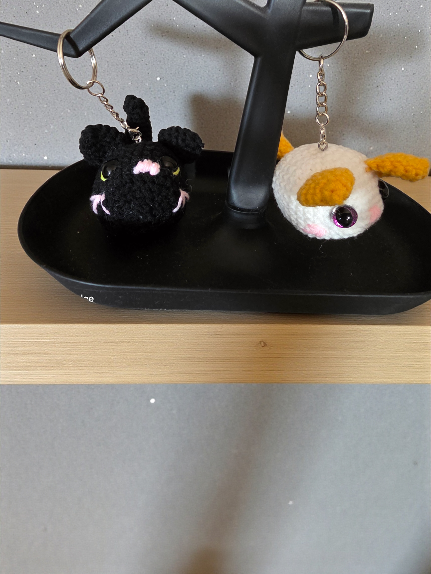 Porte clef chat boule